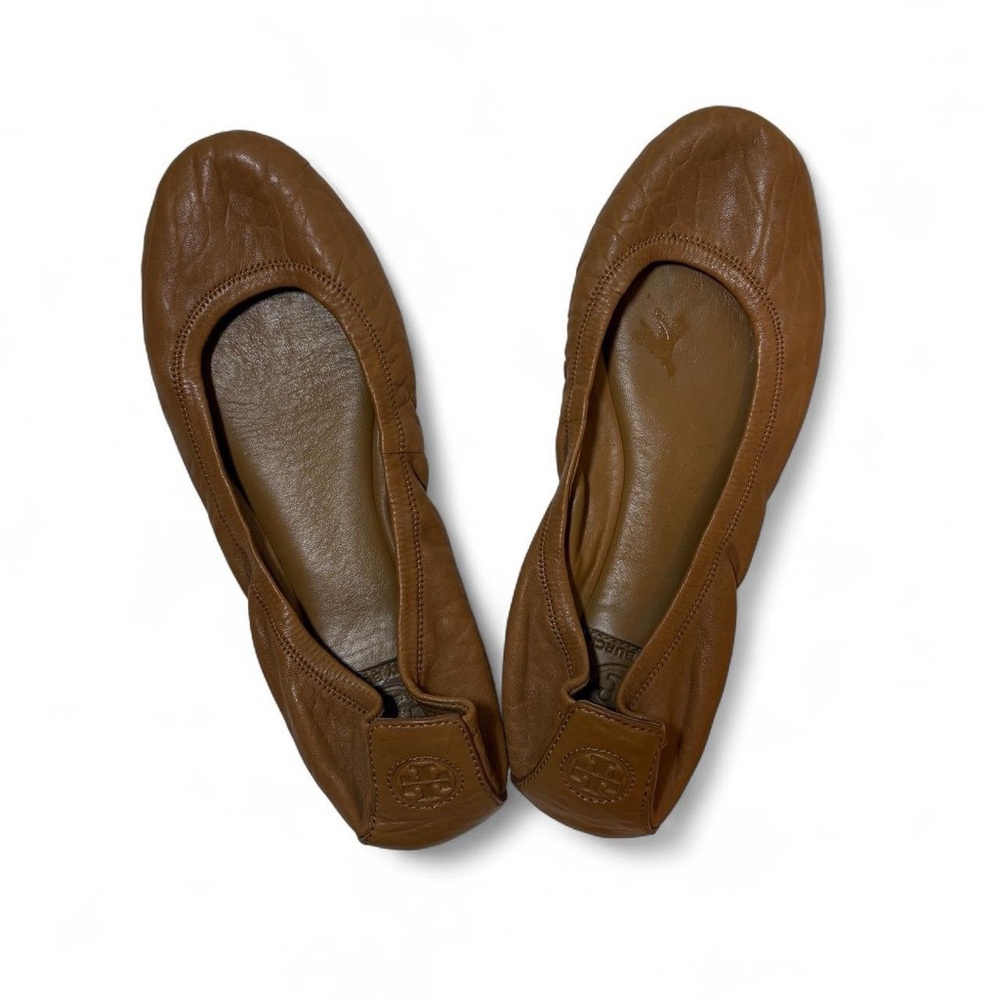 Tory Burch 100% leather tan ballet flats